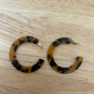 Tortoise Shell Hoop Earrings